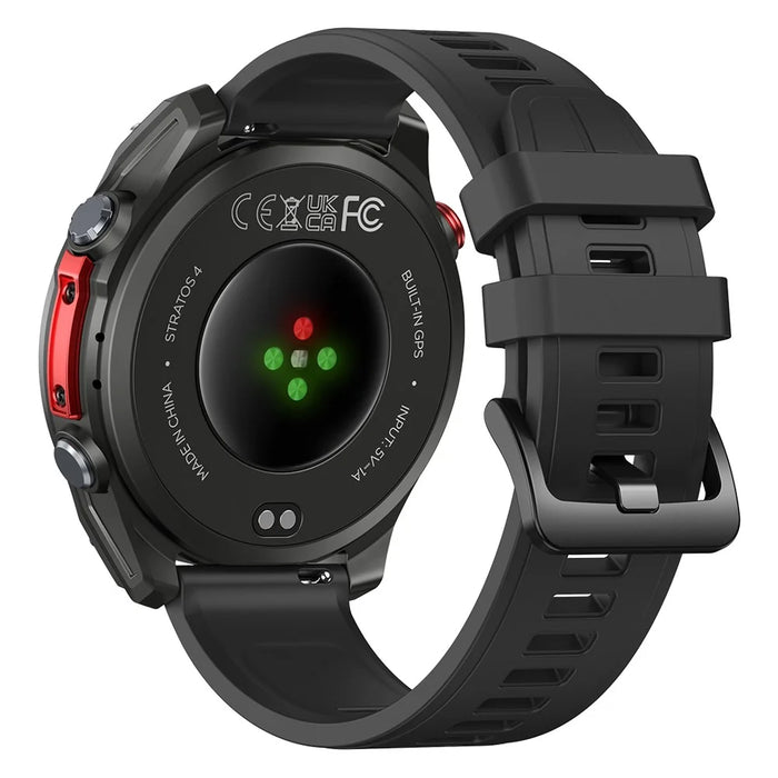 ZEBLAZE Stratos 4 1.43 Inch AMOLED Smart Watch GPS Tracking Sports Bracelet with Flashlight Health Monitoring for Outdoor Activities - Black - 3