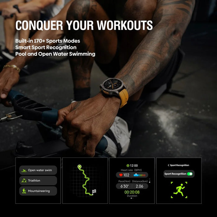 ZEBLAZE Stratos 4 1.43 Inch AMOLED Smart Watch GPS Tracking Sports Bracelet with Flashlight Health Monitoring for Outdoor Activities - Black - 7