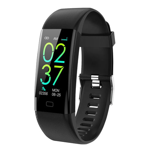 F71 Smart Bracelet Blood Pressure Heart Rate Temperature Pulse Oximeter Pedometer Fitness Tracker - Black - 1