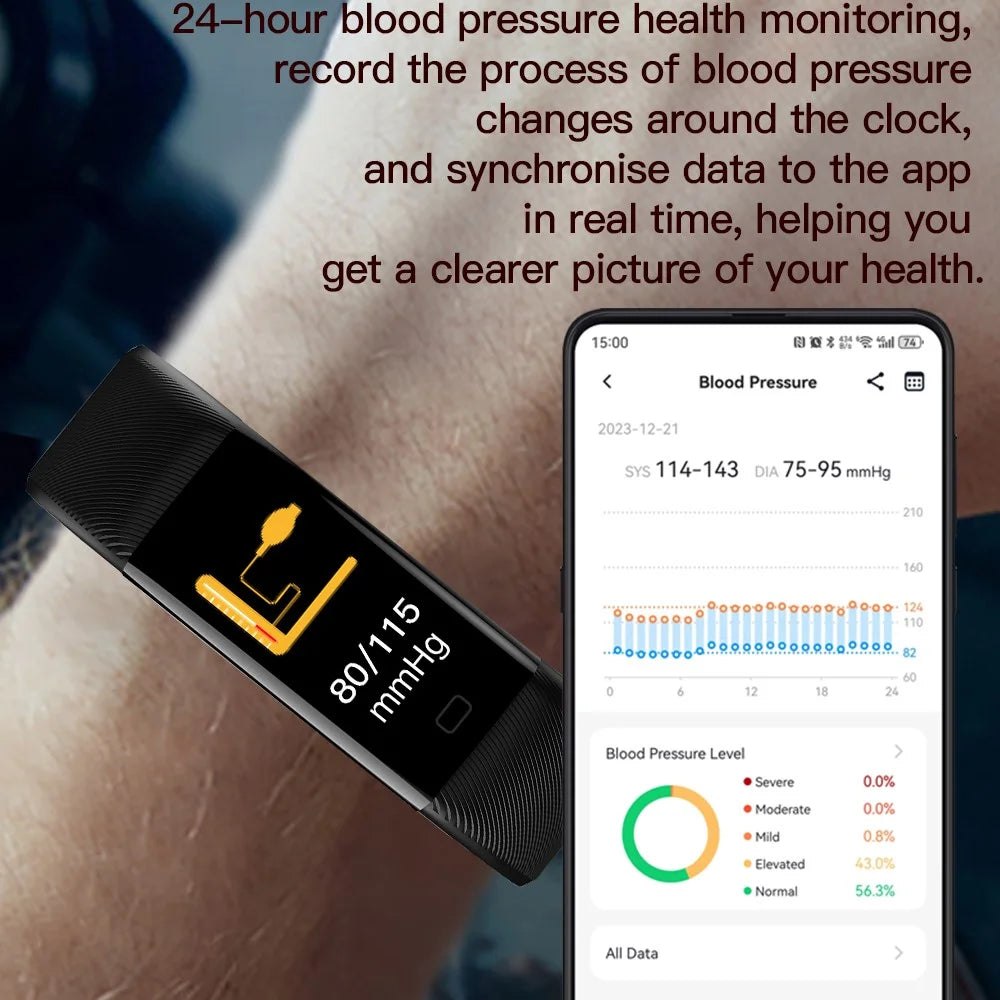 F71 Smart Bracelet Blood Pressure Heart Rate Temperature Pulse Oximeter Pedometer Fitness Tracker - Black - 3