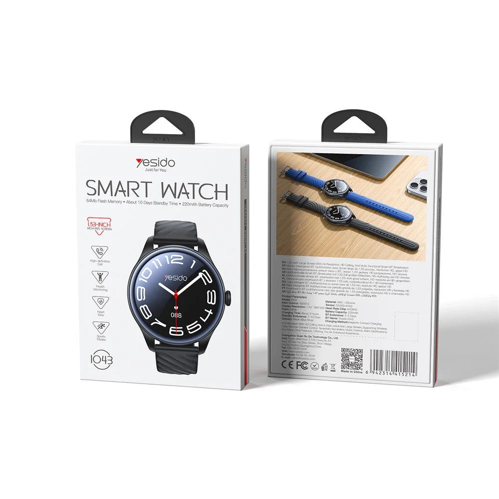 YESIDO IO43 Smart Watch 1.53 Inch HD Display Health Tracker with Heart Rate Monitor  /  Call Function  /  Music Control - 7