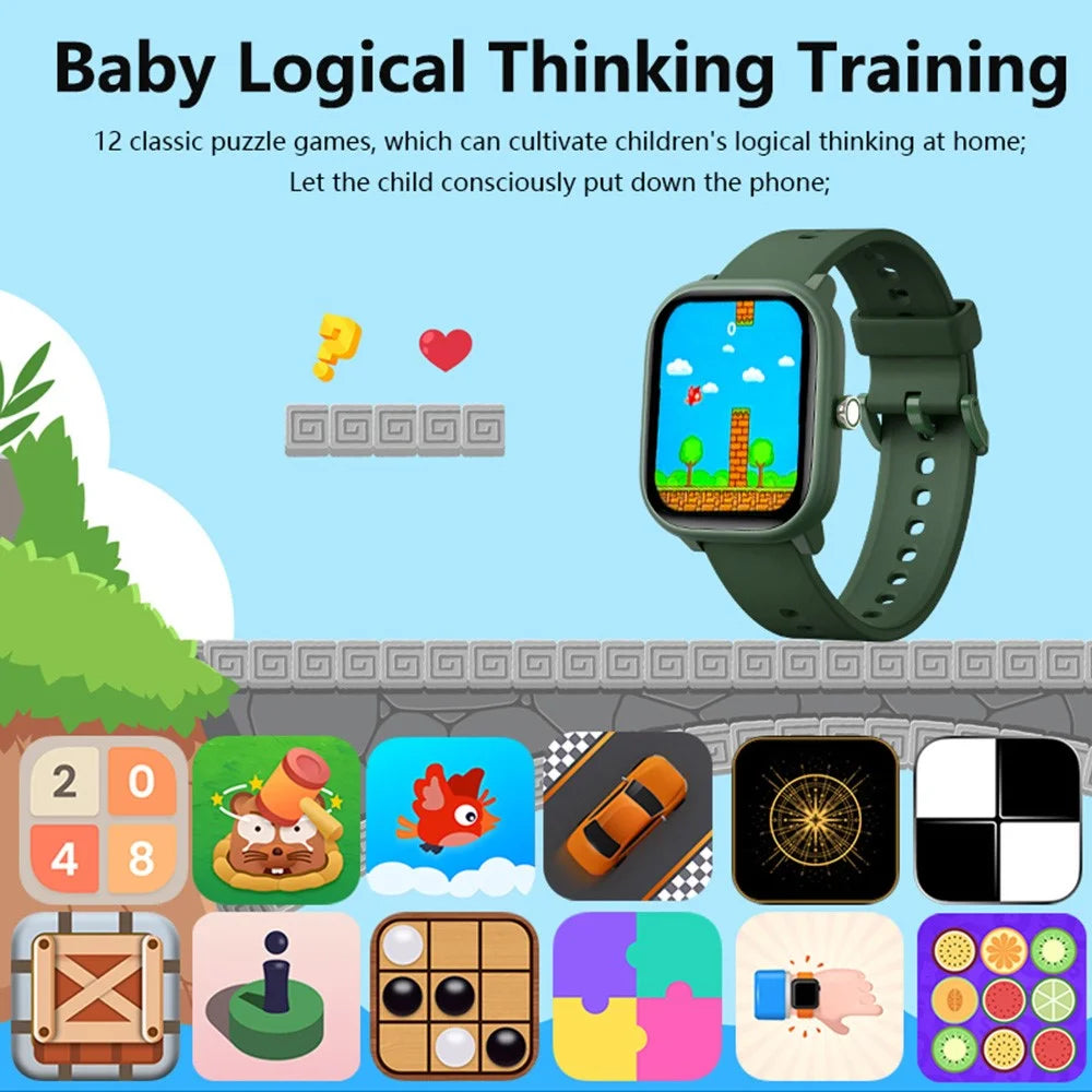 W96 For Kids Smart Watch 1.83 Inch Large HD Screen 100+ Sports Modes Heart Rate Sleep Monitor - Black - 6