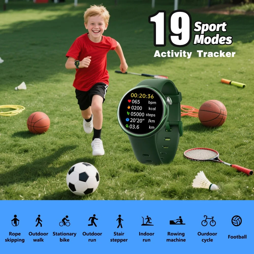 H39L For Kids Smart Watch 1.09 Inch Round AMOLED Screen Customizable UI Heart Rate Sleep Health Monitor - Black - 6