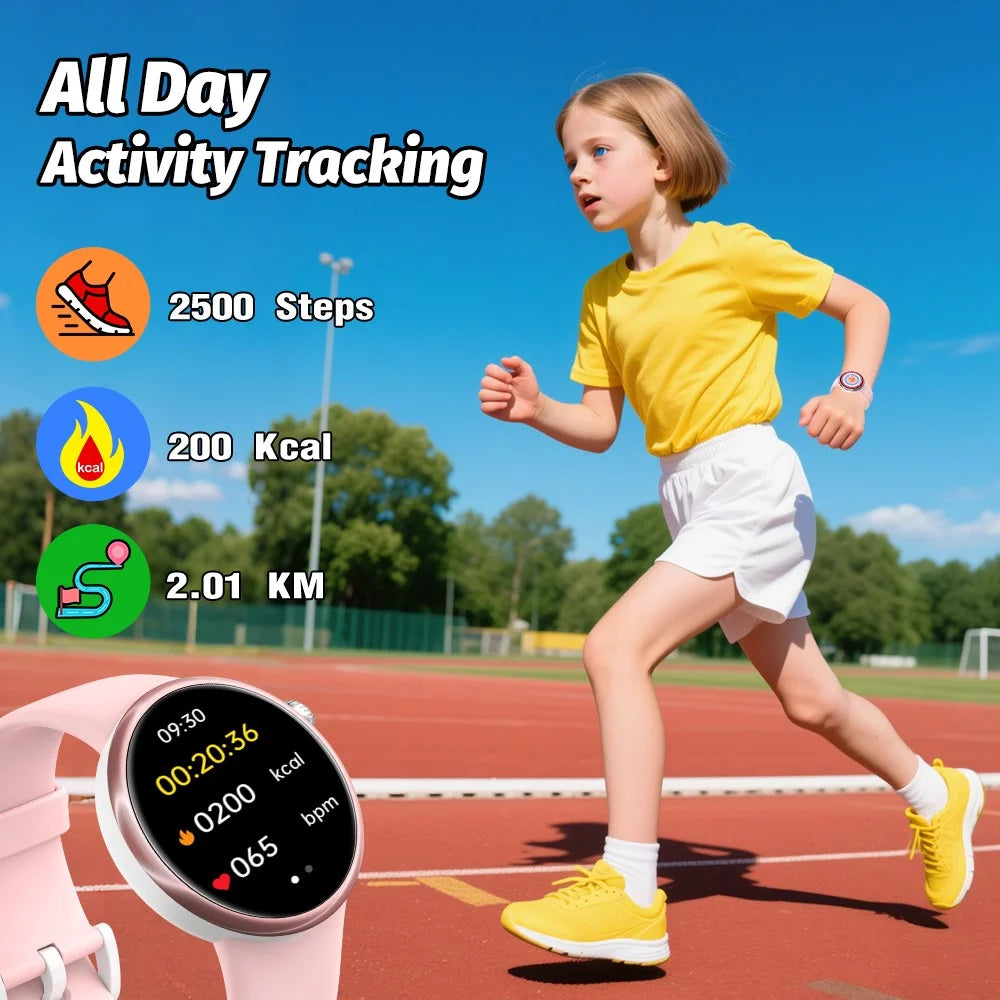 H39L For Kids Smart Watch 1.09 Inch Round AMOLED Screen Customizable UI Heart Rate Sleep Health Monitor - Black - 7