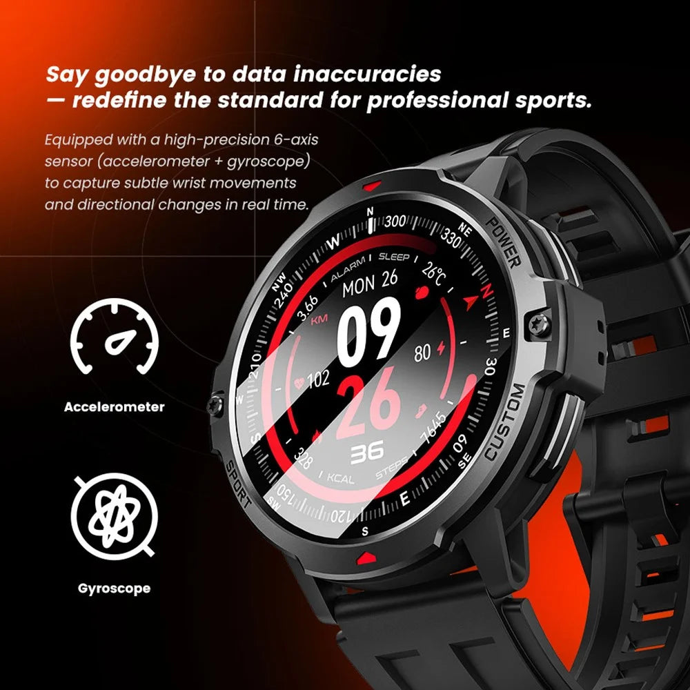 C31 1.46 inch Outdoor Sports Smart Watch Health Monitoring Watch Bluetooth-Compatible Calling - Black - 5