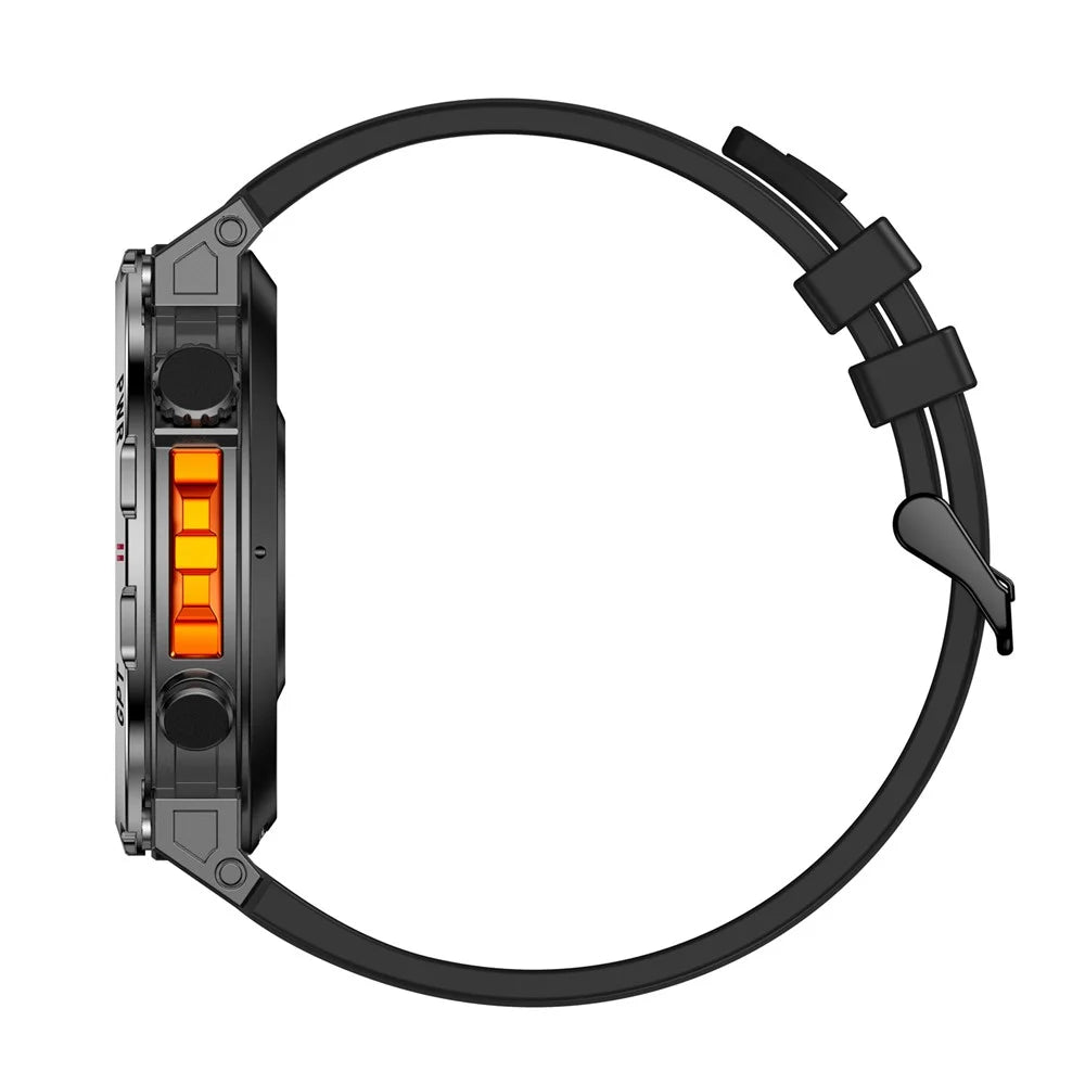 KC93 Smart Watch GPS Positioning ChatGPT Sports Heart Rate Multi-Function Health Monitoring Wearable Watch - Black Strap - 3