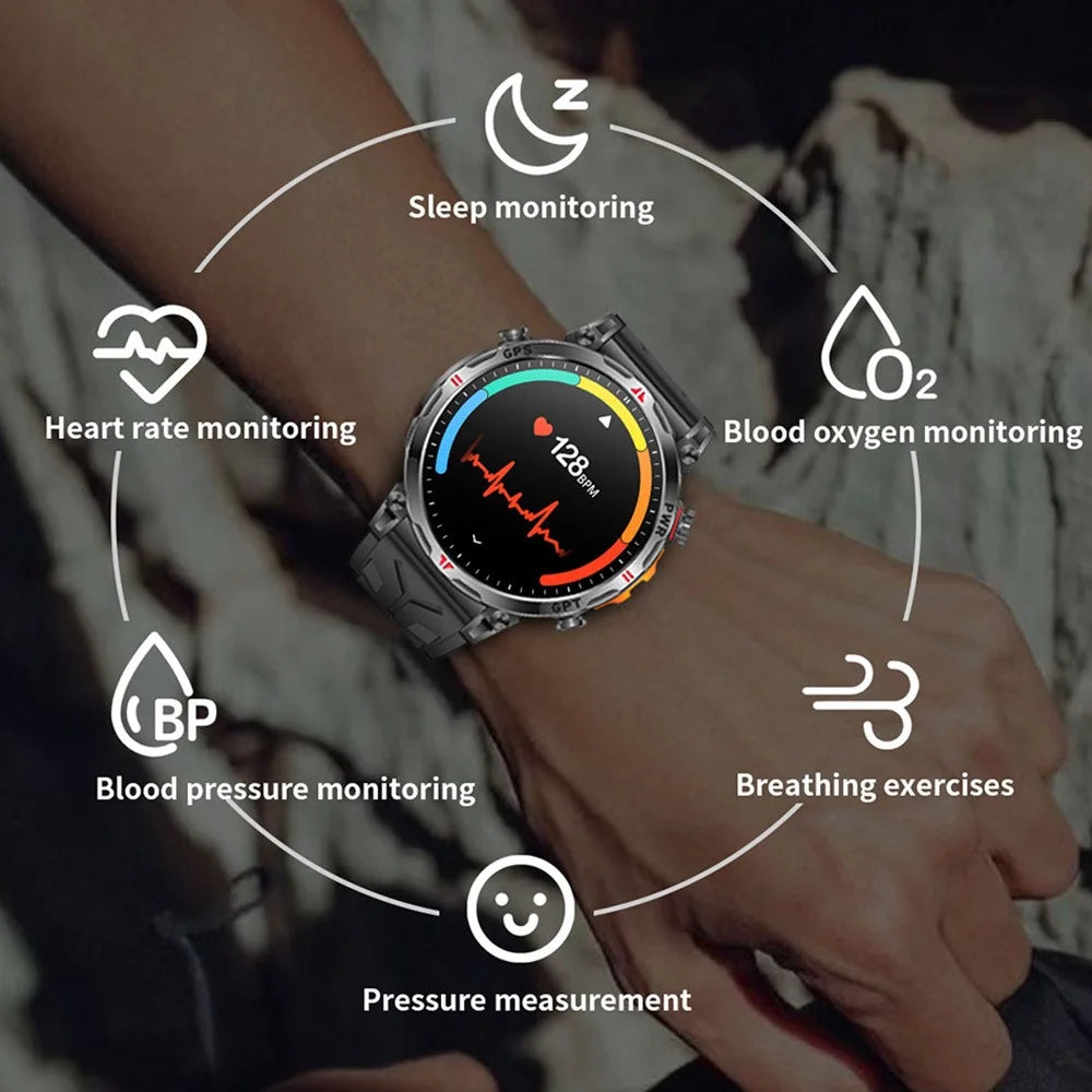 KC93 Smart Watch GPS Positioning ChatGPT Sports Heart Rate Multi-Function Health Monitoring Wearable Watch - Black Strap - 7