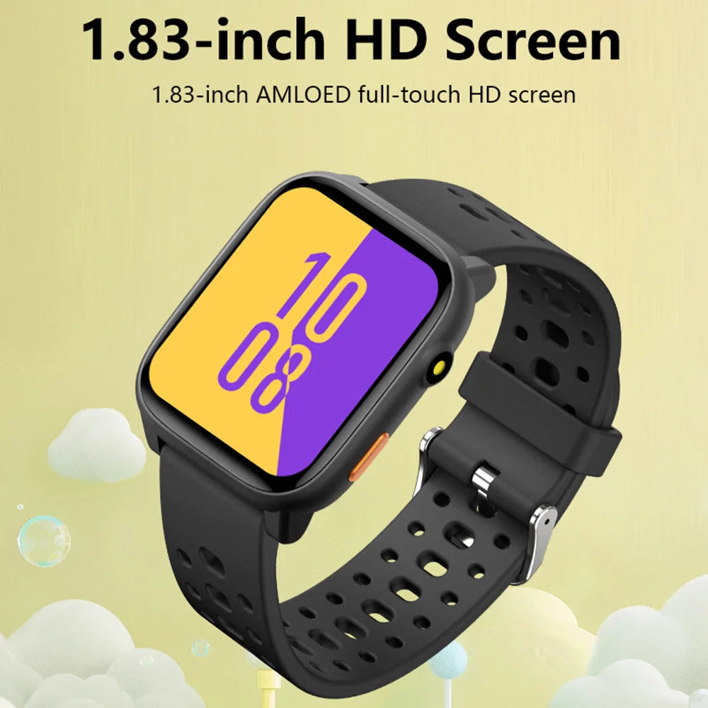 W98 1.83 Inch Screen Multifunctional Kids Smart Watch for Boys Girls Health Monitoring Fitness Tracker - Black - 2