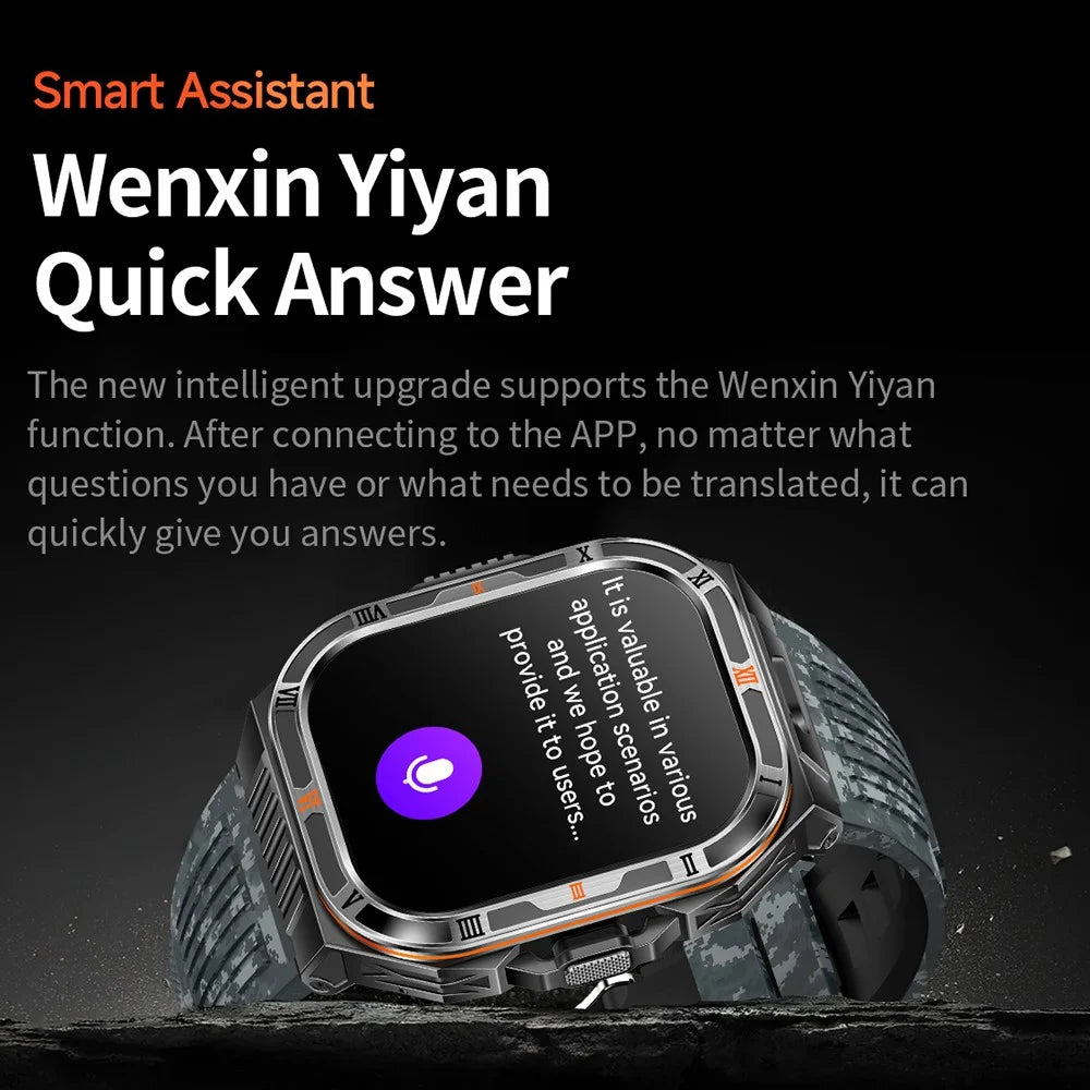 HT38 2.01 Inch IPS Screen Smart Watch for Outdoor Sports IP68 Waterproof Health Monitor Bluetooth-compatible Calling Wristwatch - Black+Orange - 6