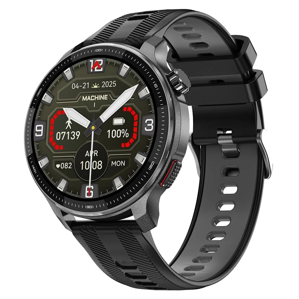 DTG6 1.43 Inch AMOLED HD Screen Smartwatch Bluetooth-compatible Call Health Monitor Wristwatch for Android  /  iOS, 4GB Memory - Black - 1