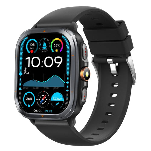 TS500 2.01 Inch IPS Screen Sports  Smartwatch Health Monitor Bluetooth-compatible Calling Wristwatch with Compass Altimeter Barometer - Black - 1