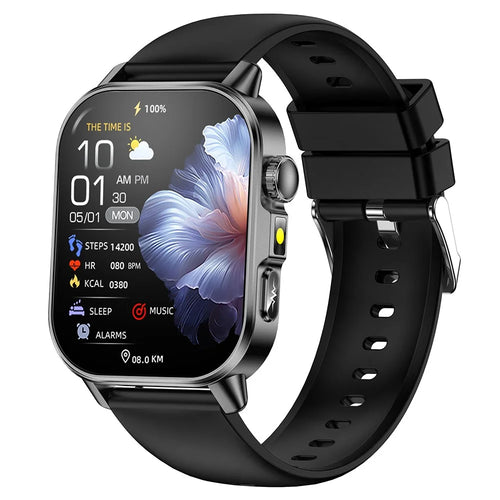 ET571 For Outdoor Sports 2.0 Inch Smart Watch ECG Blood Oxygen Monitor Bluetooth-compatible Calling Fitness Tracker - Black - 1