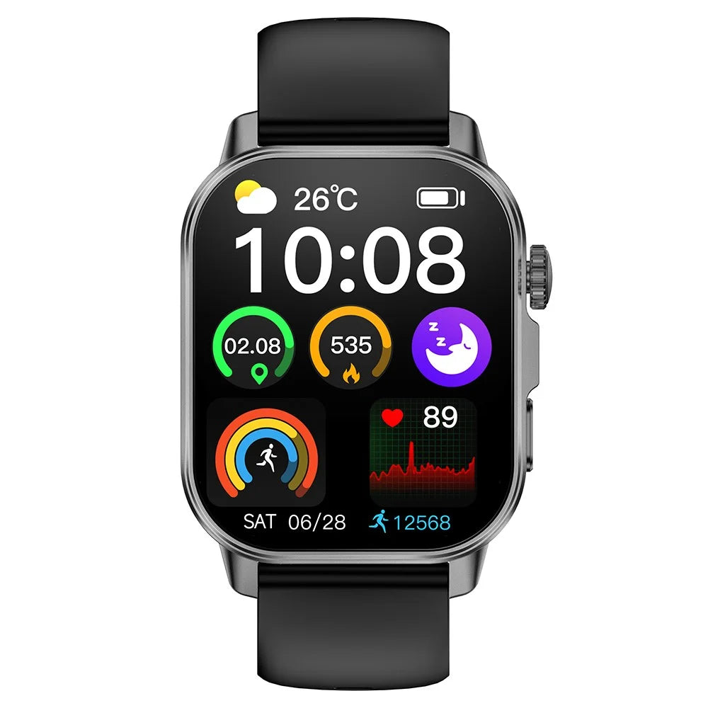 ET571 For Outdoor Sports 2.0 Inch Smart Watch ECG Blood Oxygen Monitor Bluetooth-compatible Calling Fitness Tracker - Black - 2
