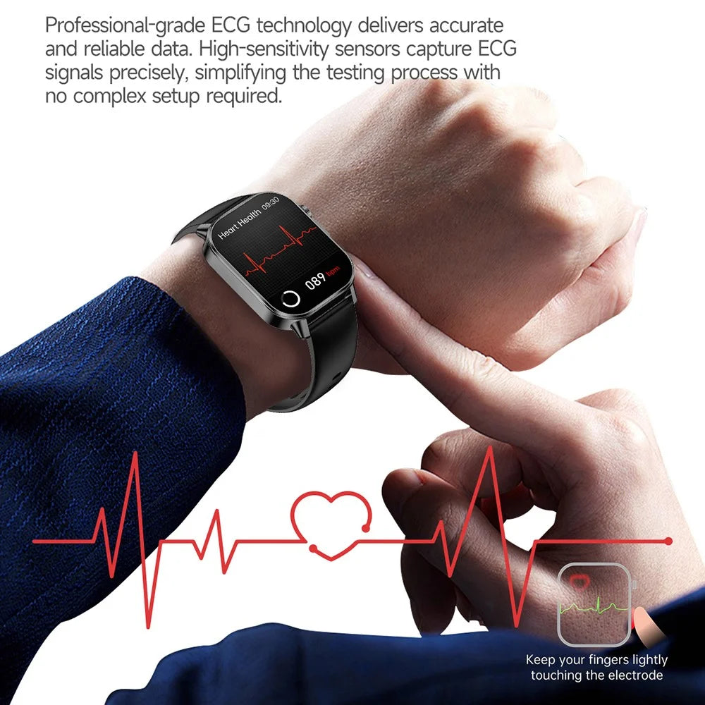 ET571 For Outdoor Sports 2.0 Inch Smart Watch ECG Blood Oxygen Monitor Bluetooth-compatible Calling Fitness Tracker - Black - 6