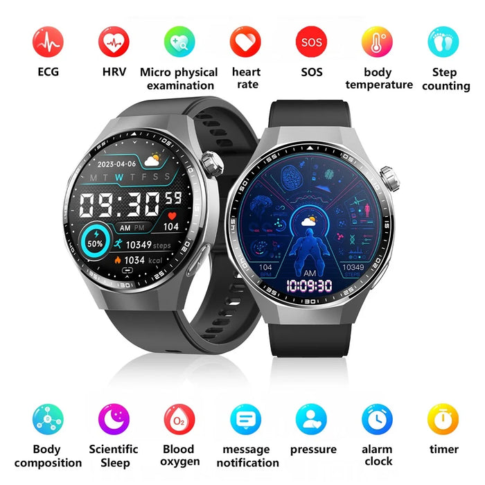 F230 Smart Watch BT Calling ECG Heart Rate Blood Oxygen Blood Pressure Scientific Sleep SOS Alarm - Black Silicone Strap - 6