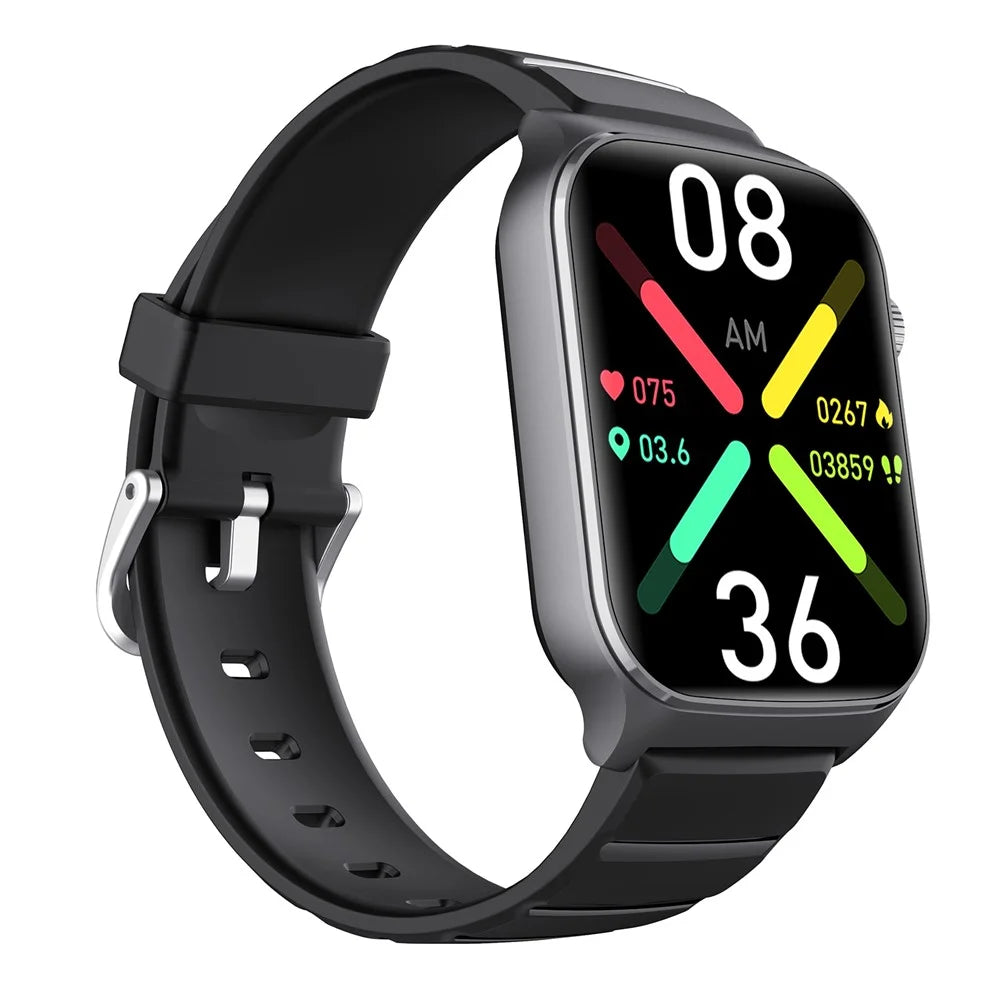 F320 Smart Watch ECG PPG Health Monitor Heart Rate Blood Pressure SOS Fall Detection Watch - Black Silicone - 2