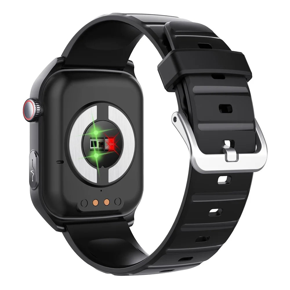 F320 Smart Watch ECG PPG Health Monitor Heart Rate Blood Pressure SOS Fall Detection Watch - Black Silicone - 3
