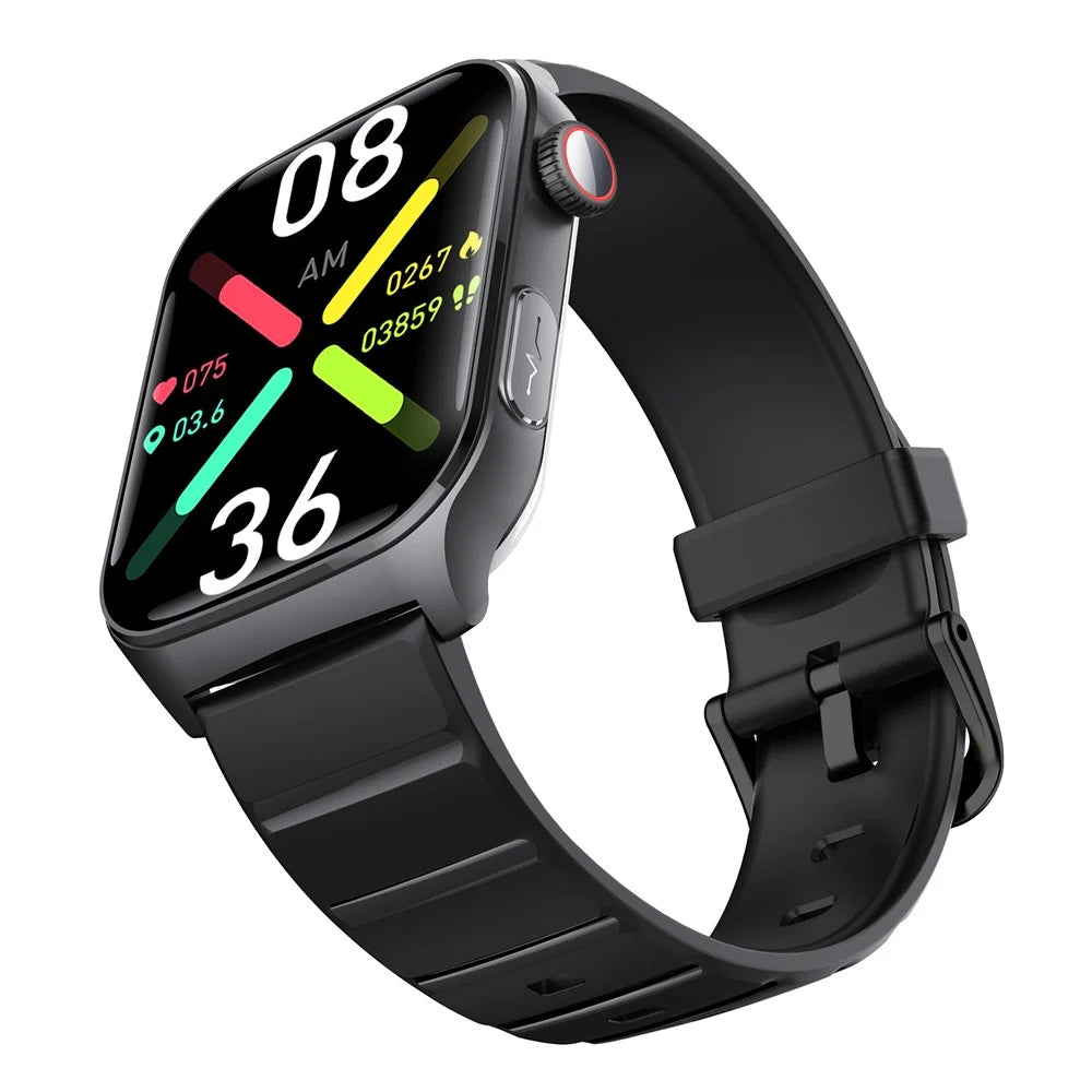 F320 Smart Watch ECG PPG Health Monitor Heart Rate Blood Pressure SOS Fall Detection Watch - Black Silicone - 4