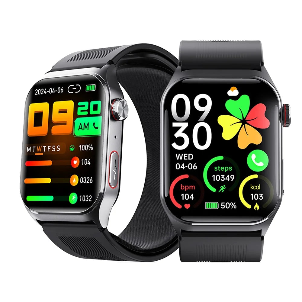 F520 Air Pump Blood Pressure Smart Watch Heart Rate Sleep Monitor Watch with SOS Fall Alarm Voice Broadcast - Black - 1