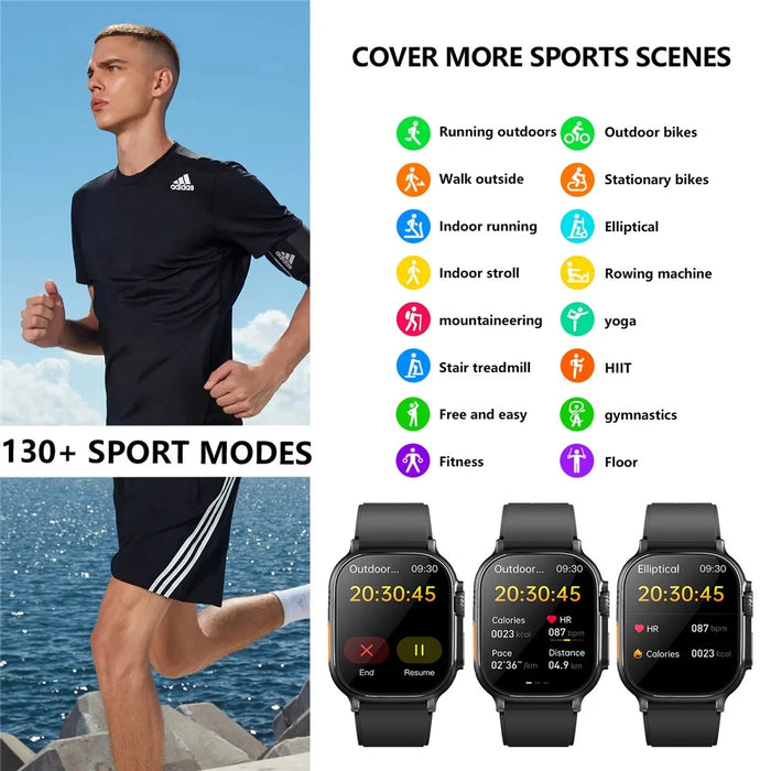 F520 Air Pump Blood Pressure Smart Watch Heart Rate Sleep Monitor Watch with SOS Fall Alarm Voice Broadcast - Black - 2