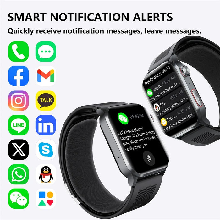 F530 Air Pump Blood Pressure Smart Watch ECG Monitor Watch Heart Rate Sleep Tracker with SOS Fall Alarm Micro Health Check - Black - 3