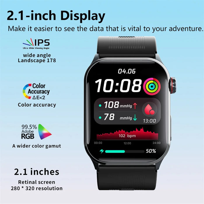 F530 Air Pump Blood Pressure Smart Watch ECG Monitor Watch Heart Rate Sleep Tracker with SOS Fall Alarm Micro Health Check - Black - 5