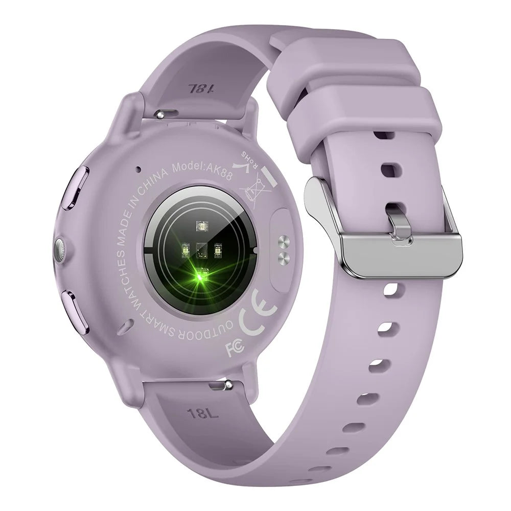 AK88 IP68 Waterproof Smart Watch Heart Rate Monitor Fitness Tracker Sport Watch with Silicone Strap - Purple - 3