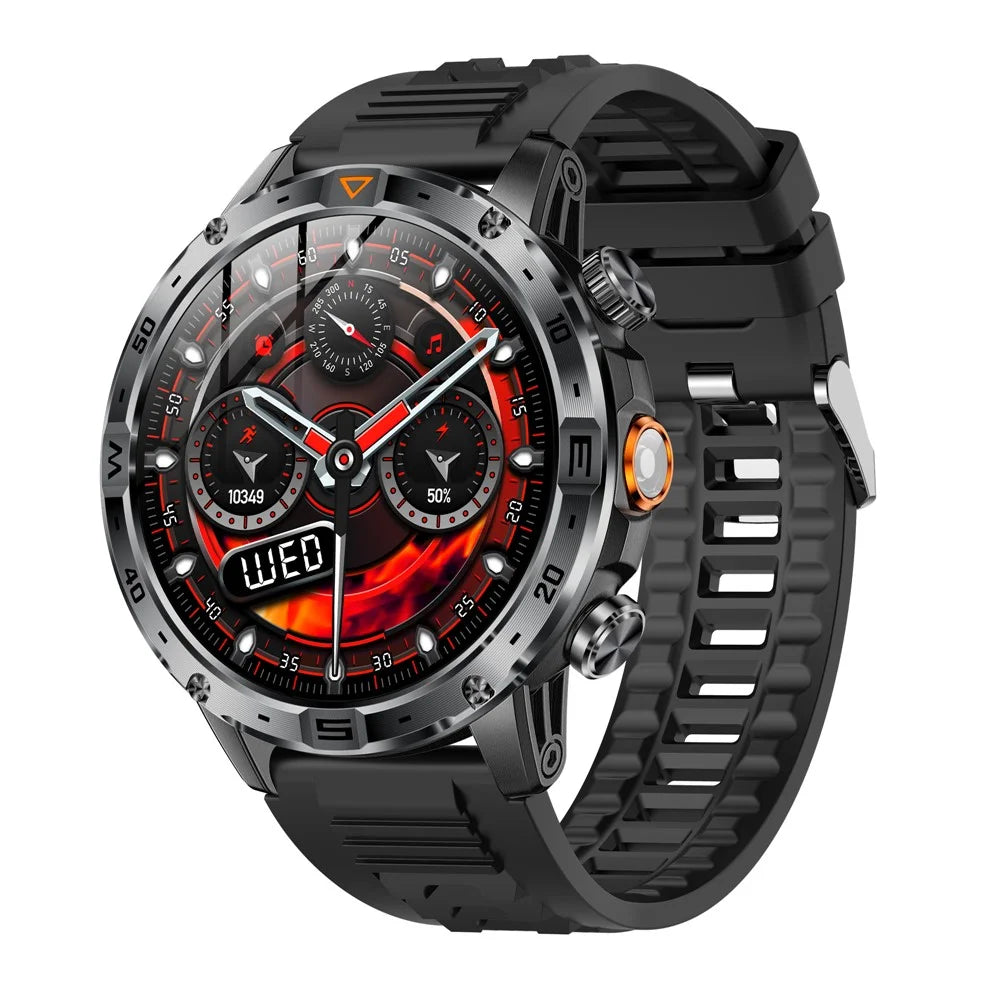 AK91 1.7 Inch HD Screen Smart Watch Bluetooth-compatible Calling Outdoor Sports Watch with Pedometer Flashlight - Black - 1