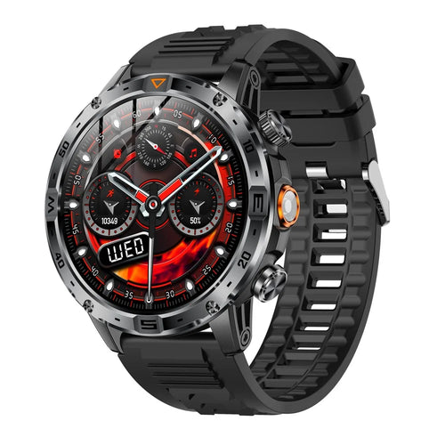 AK91 1.7 Inch HD Screen Smart Watch Bluetooth-compatible Calling Outdoor Sports Watch with Pedometer Flashlight - Black - 1