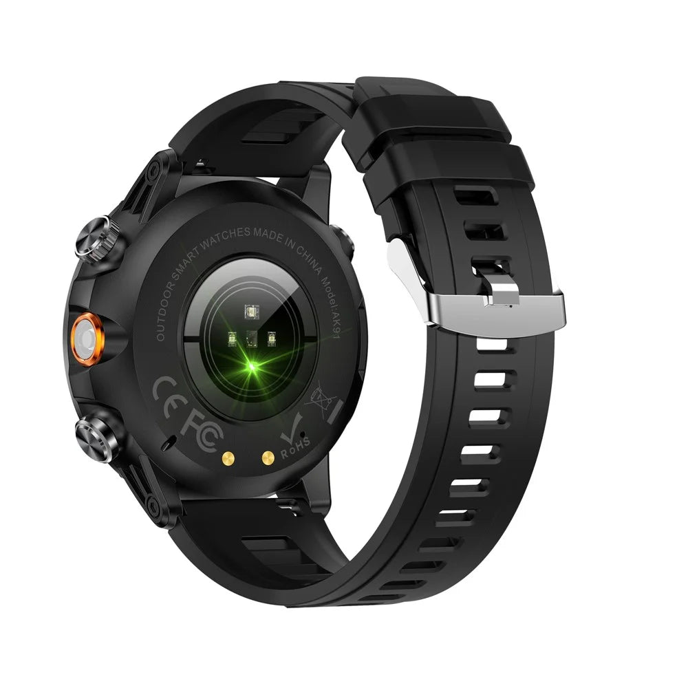 AK91 1.7 Inch HD Screen Smart Watch Bluetooth-compatible Calling Outdoor Sports Watch with Pedometer Flashlight - Black - 3