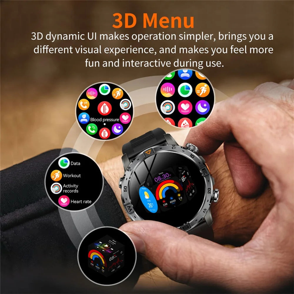 AK91 1.7 Inch HD Screen Smart Watch Bluetooth-compatible Calling Outdoor Sports Watch with Pedometer Flashlight - Black - 6