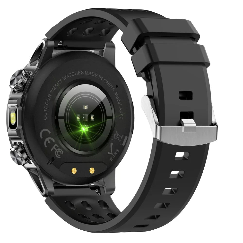 AK92 IP68 Waterproof Smart Sports Watch Large HD Screen Heart Rate Sleep Monitor Watch with Silicone Watch Band - Black - 3