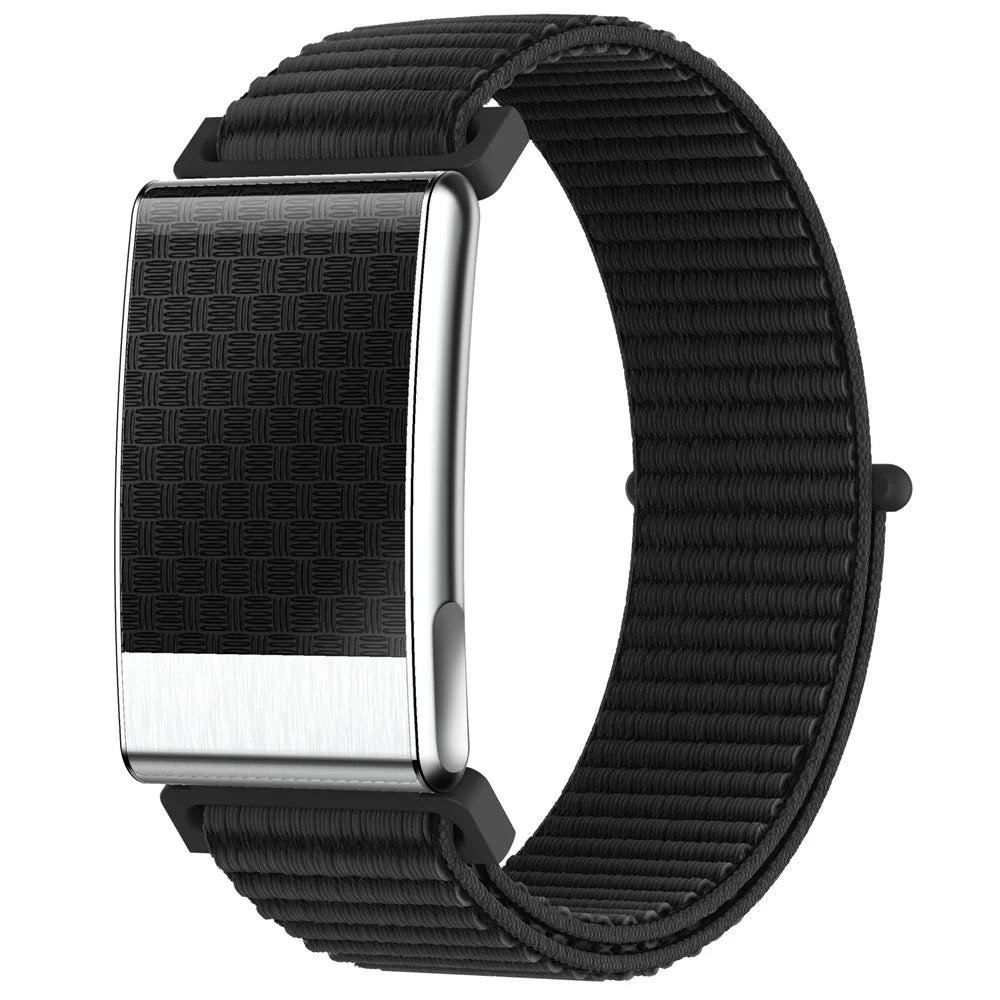 E900 Screenless Fitness Smart Watch ECG Heart Rate Monitor Blood Oxygen Tracker Sports Bracelet - Woven Strap / Black - 1