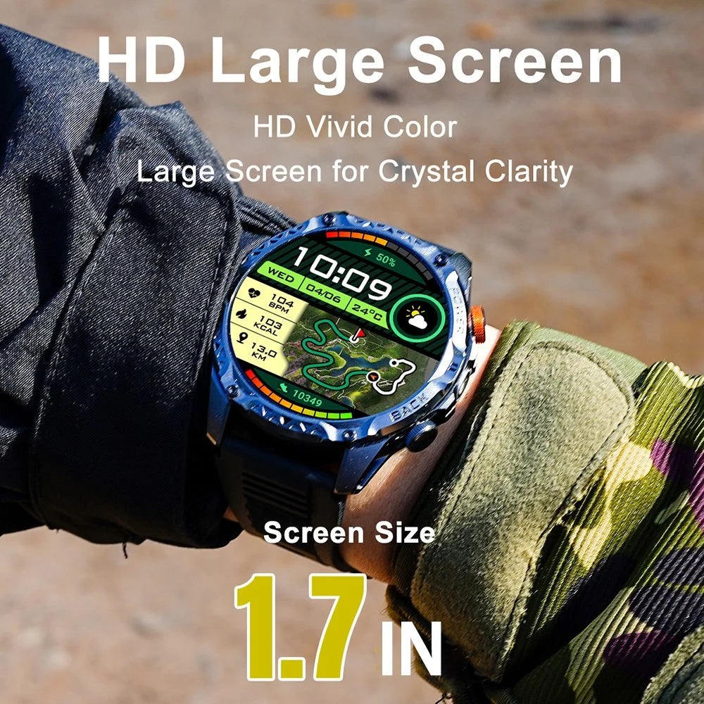 YK16 Smart Watch 100+ Sports Modes 1.7 Inch IPS Screen Health Monitoring Outdoor Wristwatch Built-in Flashlight - Orange - 4