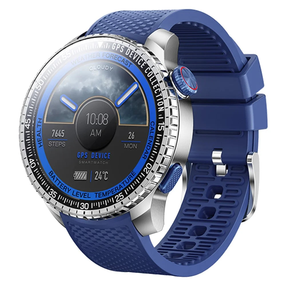 REMAX WATCH32 5ATM Waterproof GPS Smart Watch 100+ Sport Modes 1.43 Inch AMOLED Screen Wristwatch - Blue - 1