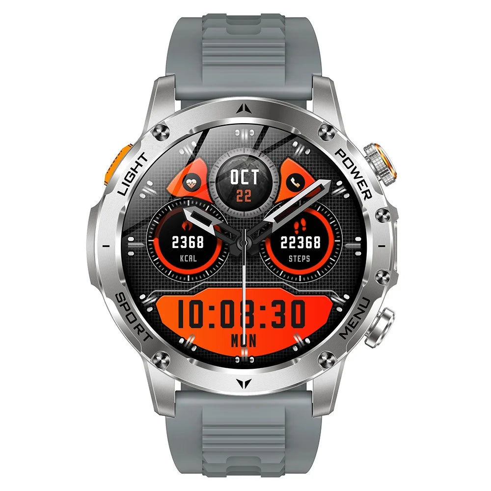 AK87 Smart Watch 1.7-inch HD Screen Outdoor Sports Bracelet with BT Calling, Health Monitoring - Silver / Silicone Strap - 2