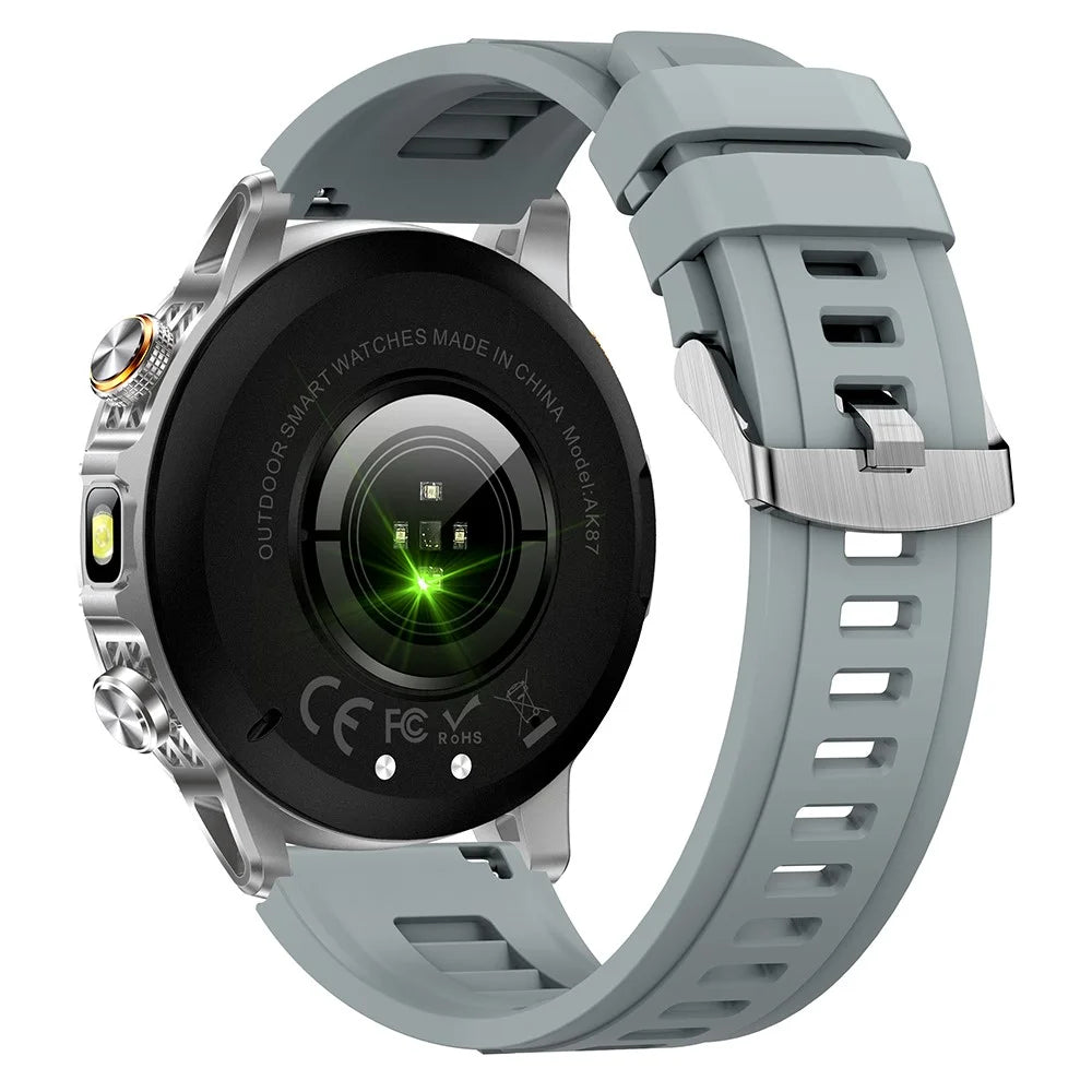 AK87 Smart Watch 1.7-inch HD Screen Outdoor Sports Bracelet with BT Calling, Health Monitoring - Silver / Silicone Strap - 3