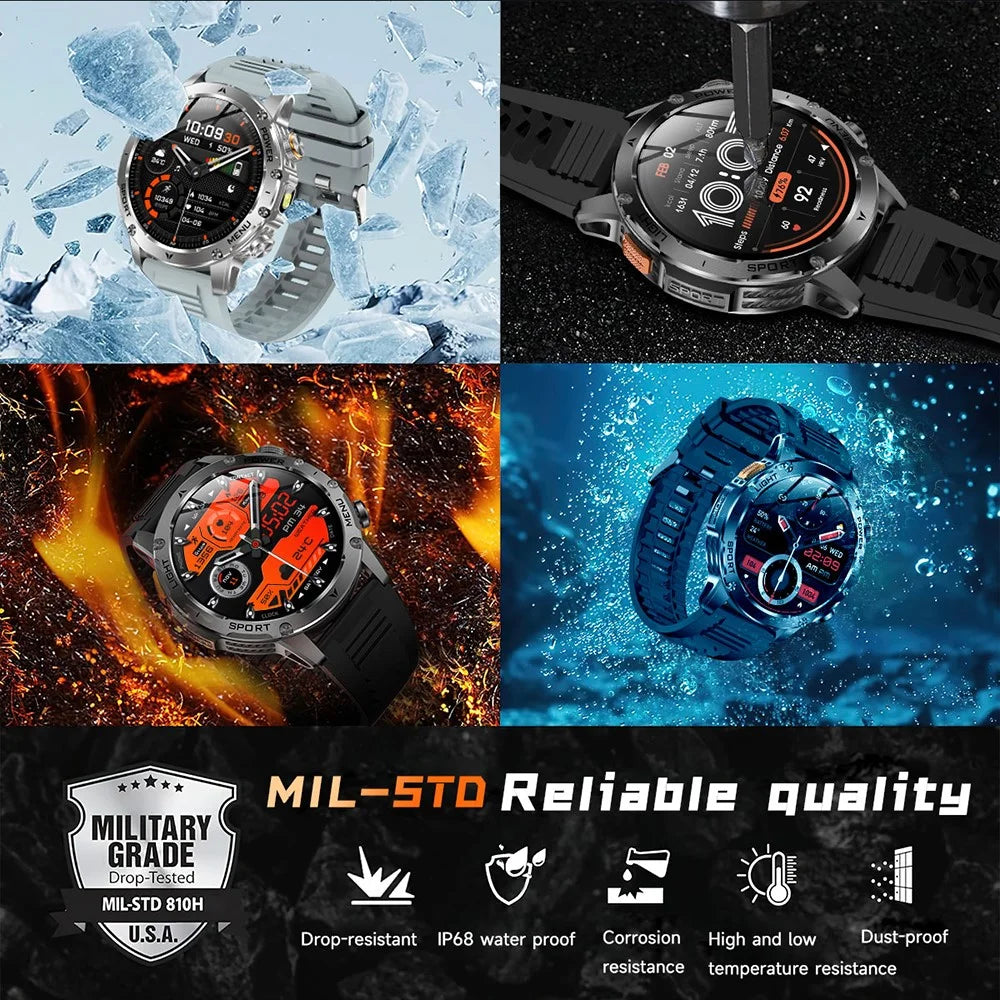 AK87 Smart Watch 1.7-inch HD Screen Outdoor Sports Bracelet with BT Calling, Health Monitoring - Silver / Silicone Strap - 7