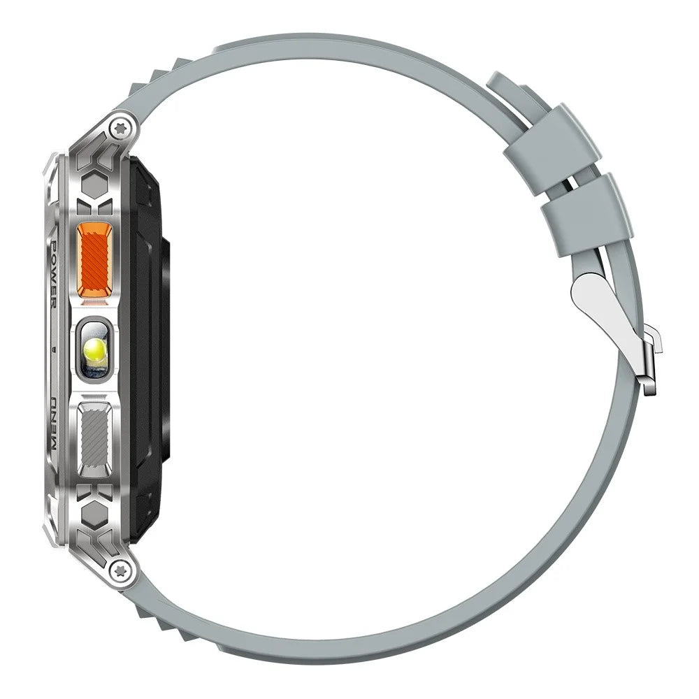 AK103 Smart Watch 2.01 Inch HD Screen Bluetooth-compatible Call 100+ Sports Modes Waterproof Fitness Tracker - Grey Silicone Strap - 4