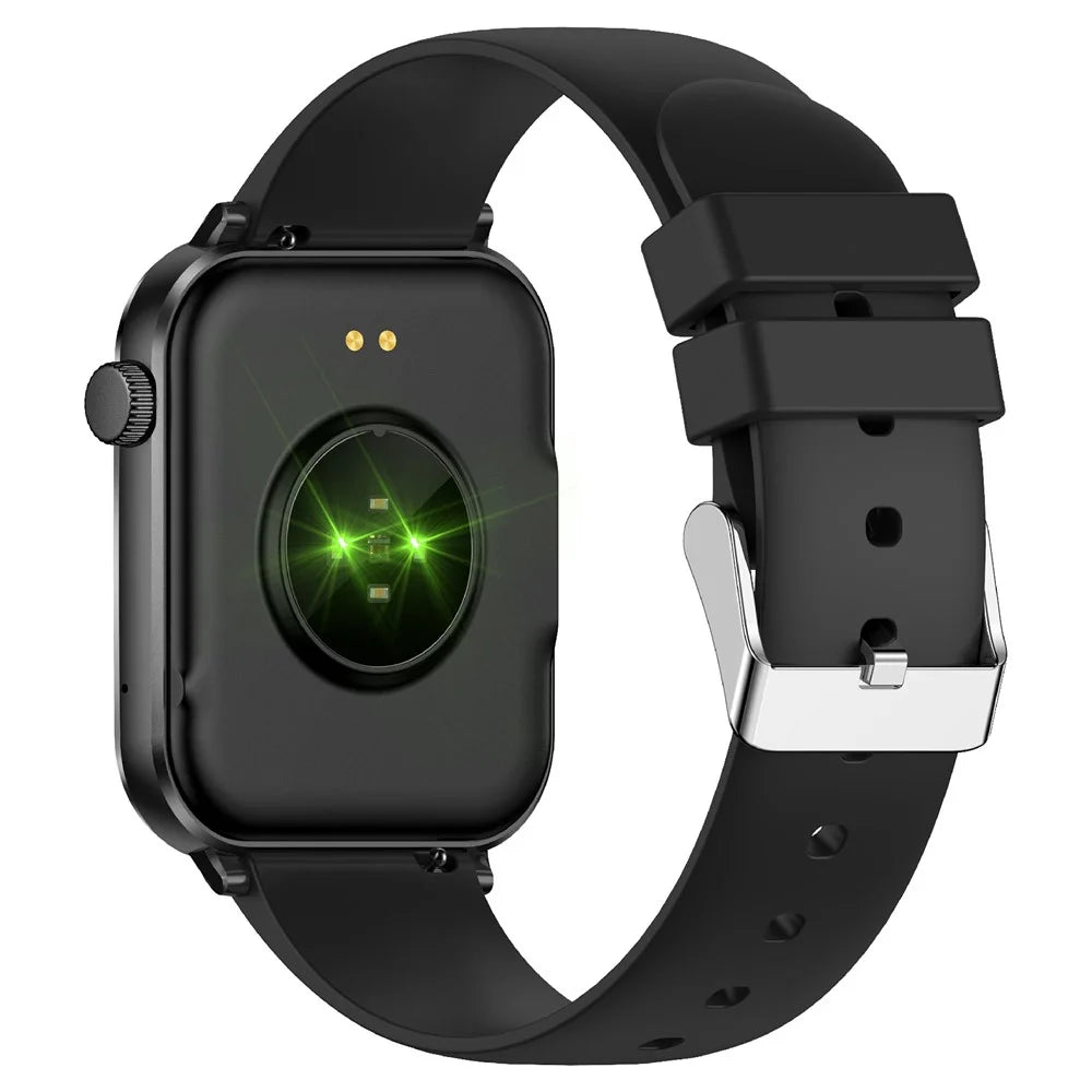 V82 Smart Watch 1.85 Inch AMOLED HD Display Fitness Health Bracelet with BT Calling, Silicone Strap - Black - 3