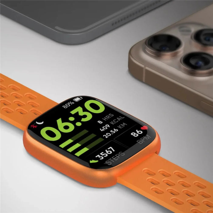 MOMAX 1-Wear Lite Smart Watch Fitness Tracker Health Monitor SpO2 Heart Rate Sleep Analysis 100+ Sport Modes IP68 Waterproof - Orange - 5