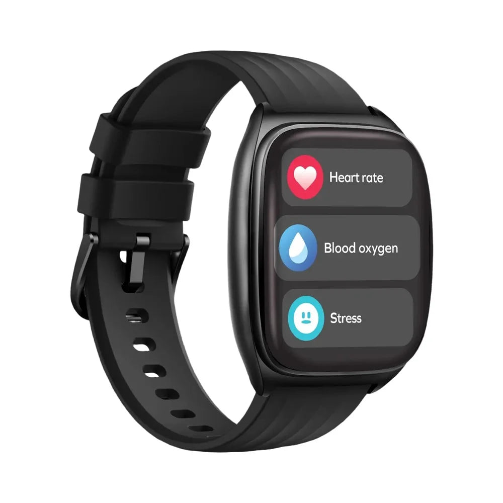 MOMAX 1-Wear Curvex Smart Watch 1.85" AMOLED Display Health Monitor Fitness Tracker with 100+ Sport Modes - Black - 1