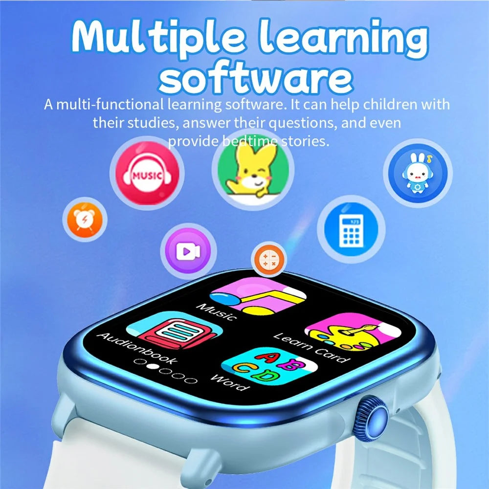 HT40 Kids Smart Watch Fitness Tracker with Heart Rate Sleep Monitoring Story Player Flashlight - Blue - 3