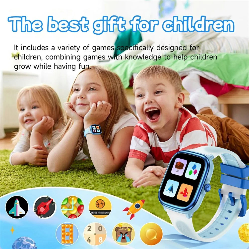 HT40 Kids Smart Watch Fitness Tracker with Heart Rate Sleep Monitoring Story Player Flashlight - Blue - 7