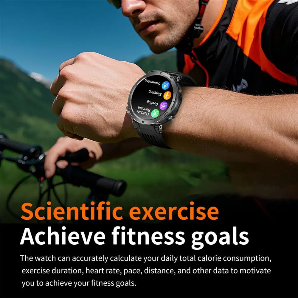 HT42 Smart Watch GPS Positioning Wireless Calling Heart Rate Monitor For Outdoor Sports - Black - 7