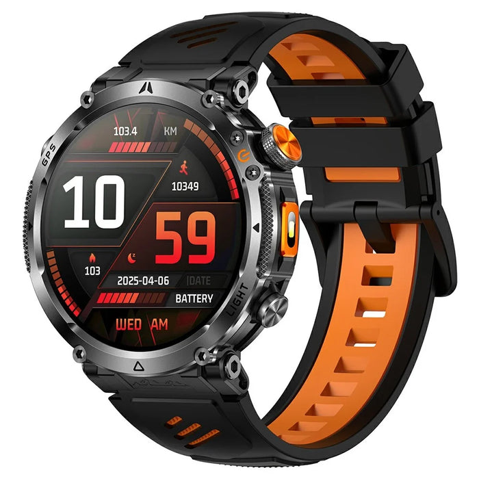 HT42 Smart Watch GPS Positioning Sports Band with BT Call Heart Rate Monitor Pedometer Flashlight Compass for Outdoor Activities - Orange - 1