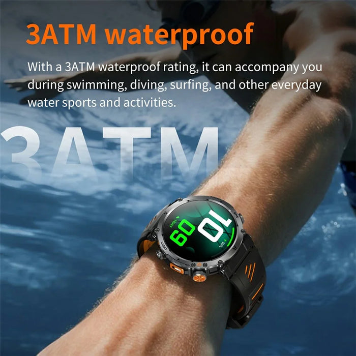 HT42 Smart Watch GPS Positioning Sports Band with BT Call Heart Rate Monitor Pedometer Flashlight Compass for Outdoor Activities - Orange - 6