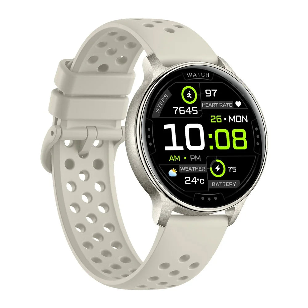 HT43 1.32 inch AMOLED Smart Watch GPS BT Calling Compass Outdoor Sports Tracker Band for Women - White - 2