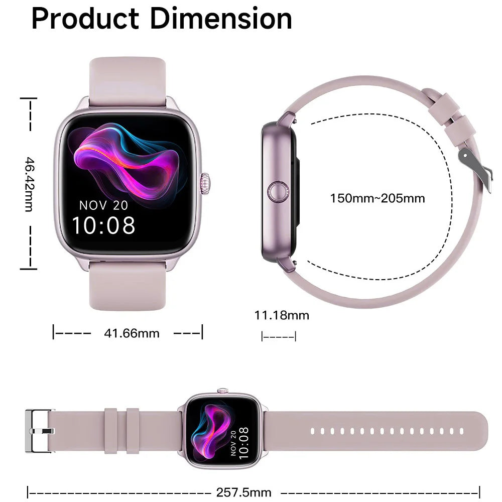 T70 1.72 inch HD Screen Smart Watch with BT Calling Multi Sport Modes Heart Rate Blood Pressure Monitoring - Black - 4