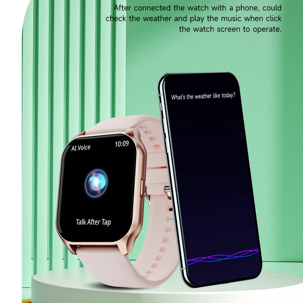 T62 1.83-inch Display Smart Watch IP68 Waterproof Sports Bracelet with Heart Rate Blood Pressure Blood Oxygen Monitoring - Pink - Pink - 2